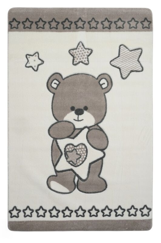 Baby Set Star Bear Gri Oymalı Bebek Halısı - 2