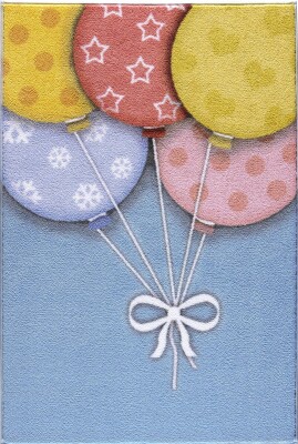 Balloons Mavi Bebek Halısı - 2