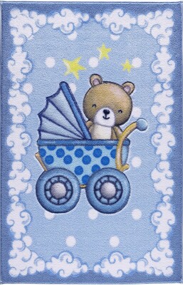 Teddy Buggy K.Mavi Oymalı Çocuk Halısı - 2