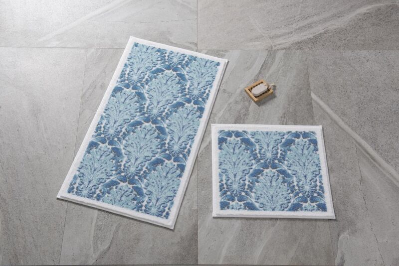 Ornamental Mavi Banyo Halısı - 5