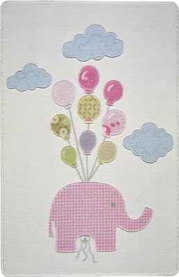 Sweet Elephant Pembe Oymalı Bebek Halısı - 2
